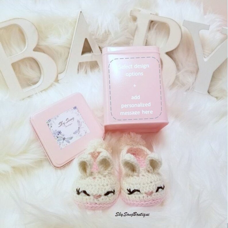 Baby Bunny Slippers Baby Girl Crib Shoes Newborn Crochet Etsy