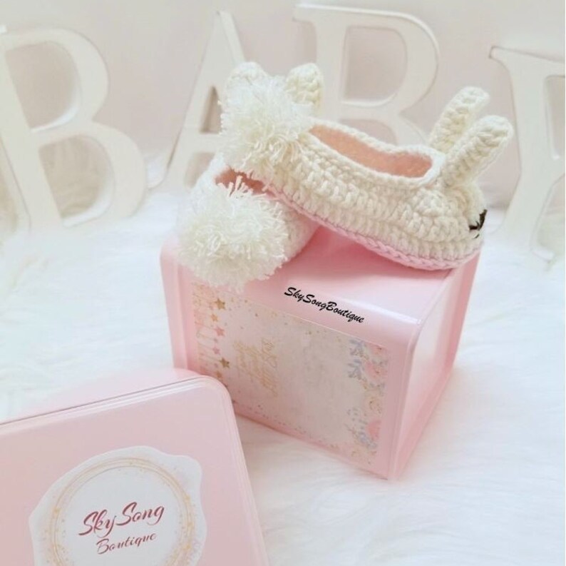 Baby Bunny Slippers Baby Girl Crib Shoes Newborn Crochet Etsy