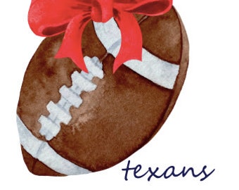 Texans football and bows PNG, digital file