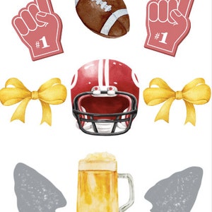 Red and yellow football team bows SVG, PNG, digital file