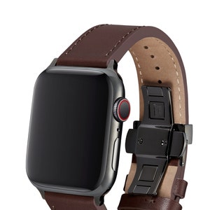 Correa para Apple Watch JUUK Korza Brun de 46 mm fabricada con cuero italiano genuino hecho a mano