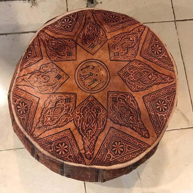 moroccan leather pouf