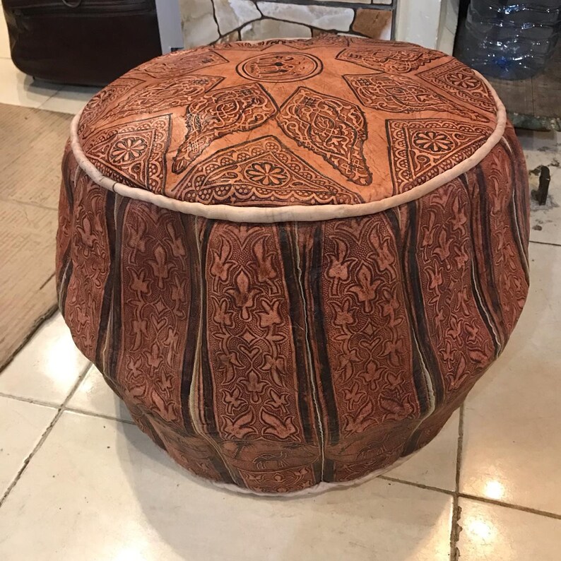 moroccan leather pouf