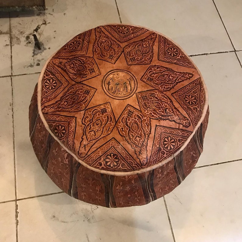 moroccan leather pouf