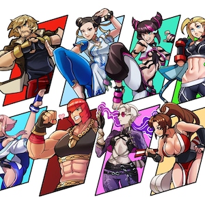 Pegatinas para seleccionar personajes de Street Fighter