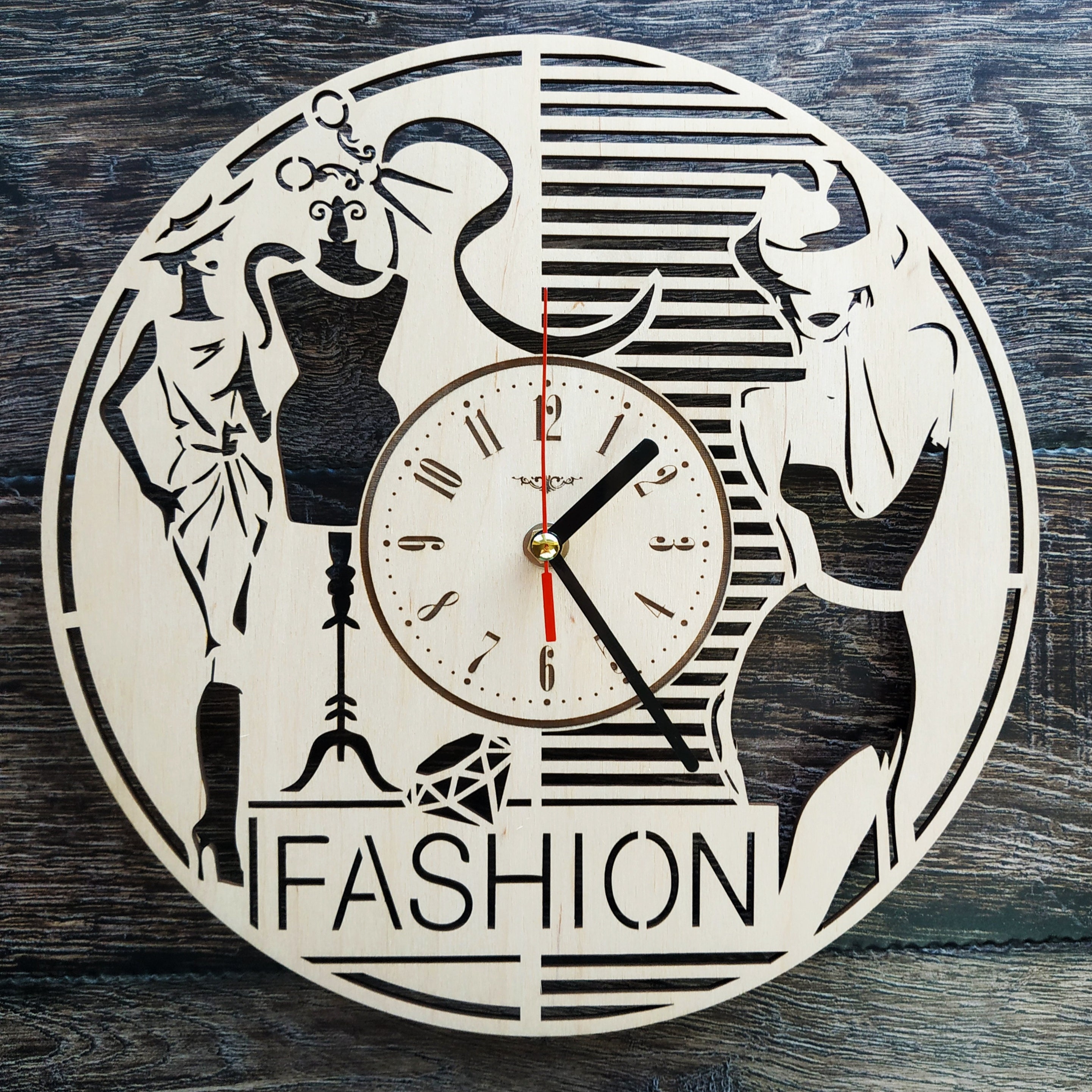 Трафарет для виниловых часов. Fashion Clock ads elements.