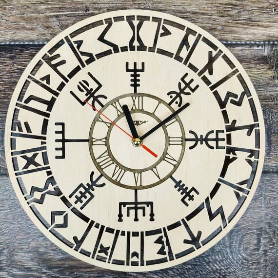 VIKINGS VEGVISIR Symbol Wall Clock Viking Compass Unique Gifts Etsy