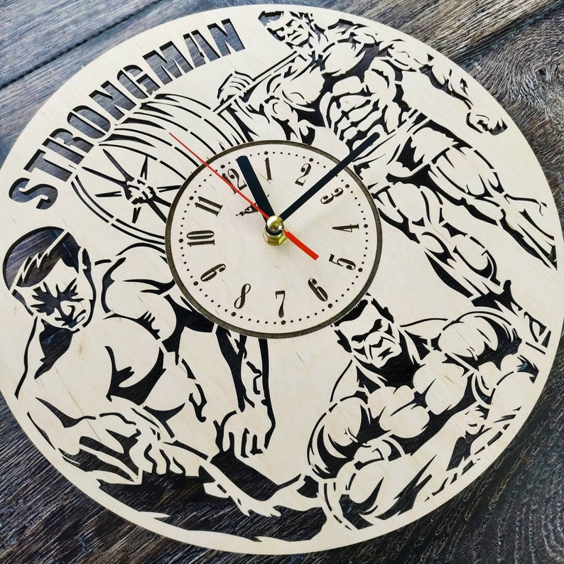 POWERLIFTING Wall Clock Gym Wall Art Strongman Wall Decor Etsy