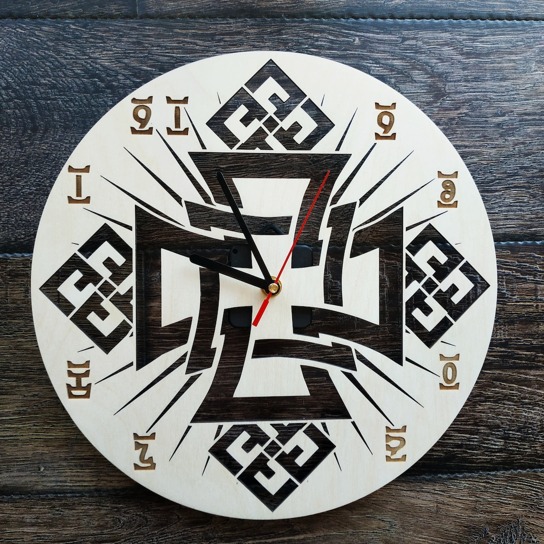Ethiopian CROSS TIME SYMBOL Wall Clock Unique Gift Idea for Etsy Hong