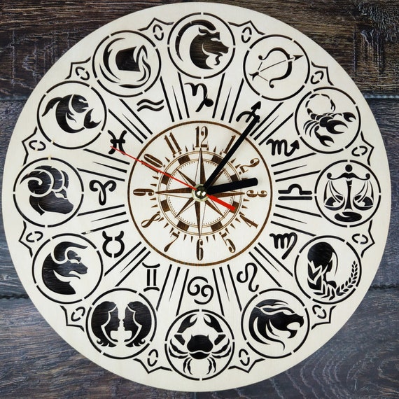 ZODIAC ASTROLOGY Sign Wall Clock Decor Art Gift Woman Men Kids Etsy