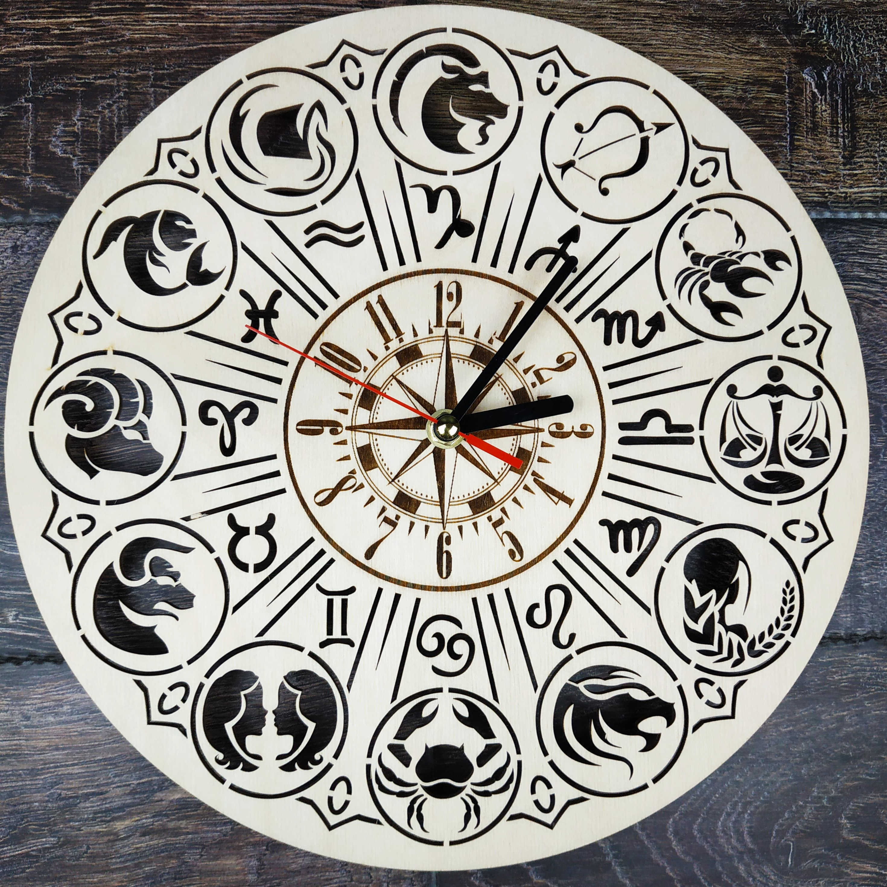 ZODIAC ASTROLOGY Sign Wall Clock Decor Art Gift Woman Men Kids Etsy