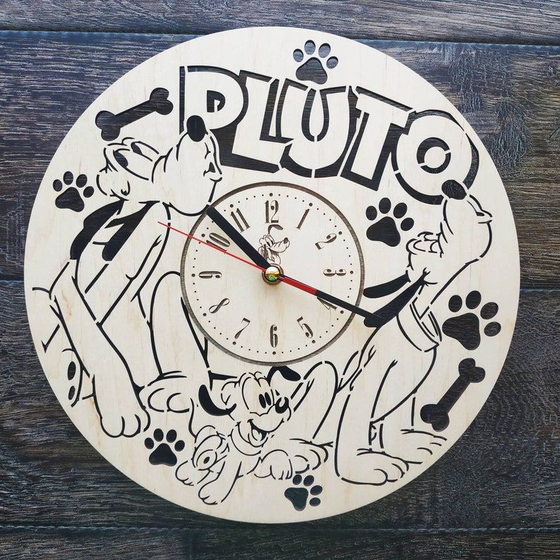 Pluto Dog Wall Clock Home Kitchen Kids Living Room Disney Art Decor Birthday Gift For Woman Friend