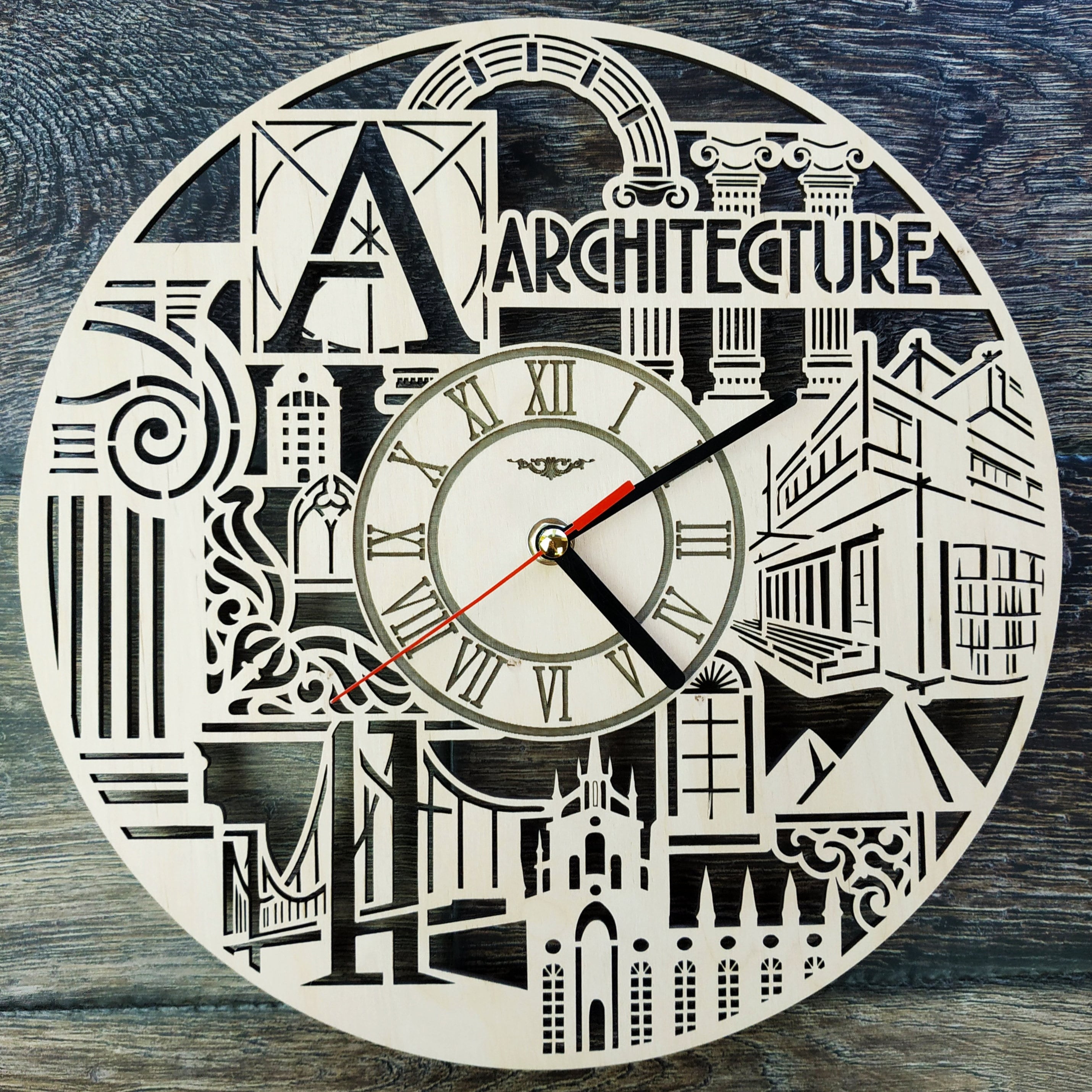 ARCHITECTURE Wood Wall Clock Gift For Architector Men Woman Etsy