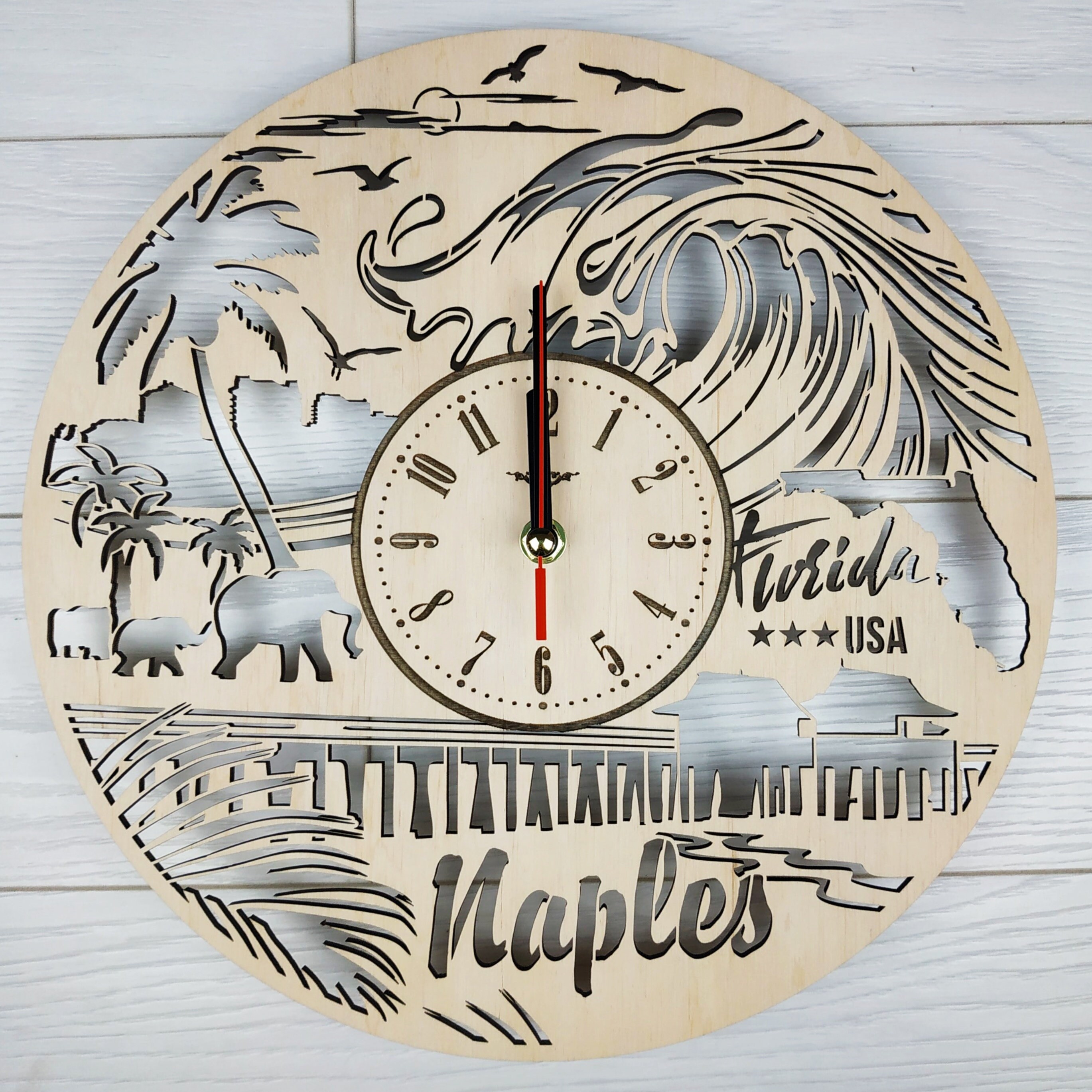 FLORIDA NAPLES Wall Clock US States Home Office Kitchen Wall Etsy