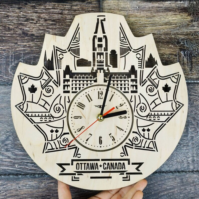 OTTAWA CANADA Wood Wall Clock Ottawa Skyline Home Office Etsy