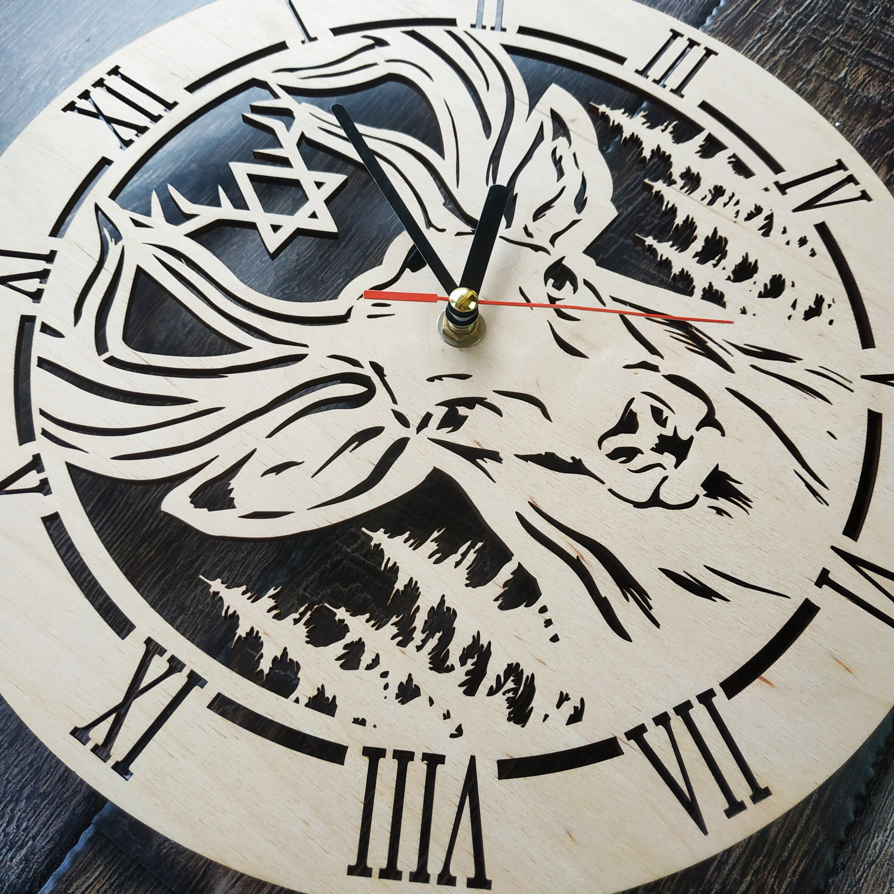 DEER Animals Wood Wall Clock Deer Home Kitchen Living Room Etsy