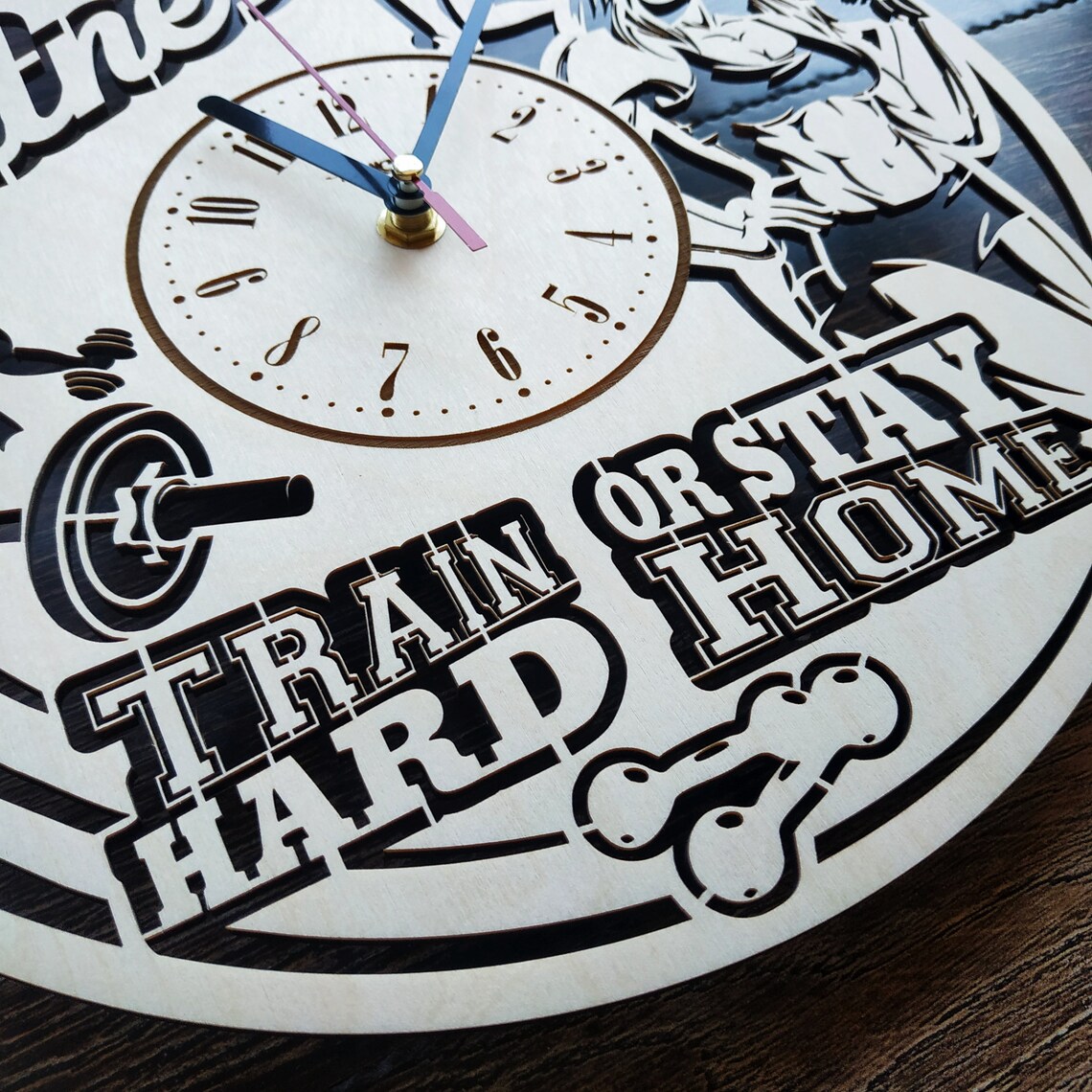 FITNESS Wall Clock Gym Wall Art Fitness Wall Decor for Home Etsy