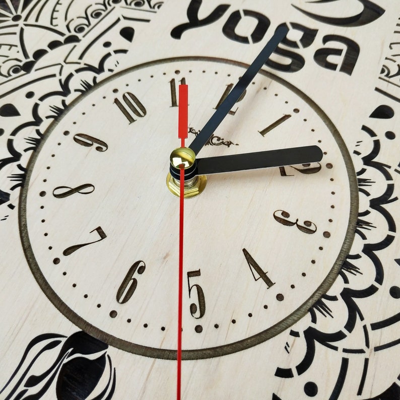 YOGA Wood Wall Clock Yoga Studio Decor for Wall Home Kitchen Etsy