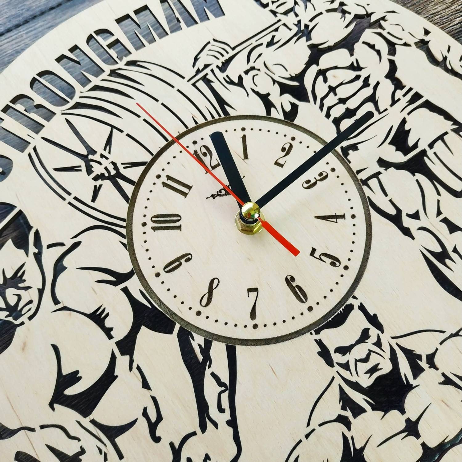 POWERLIFTING Wall Clock Gym Wall Art Strongman Wall Decor Etsy