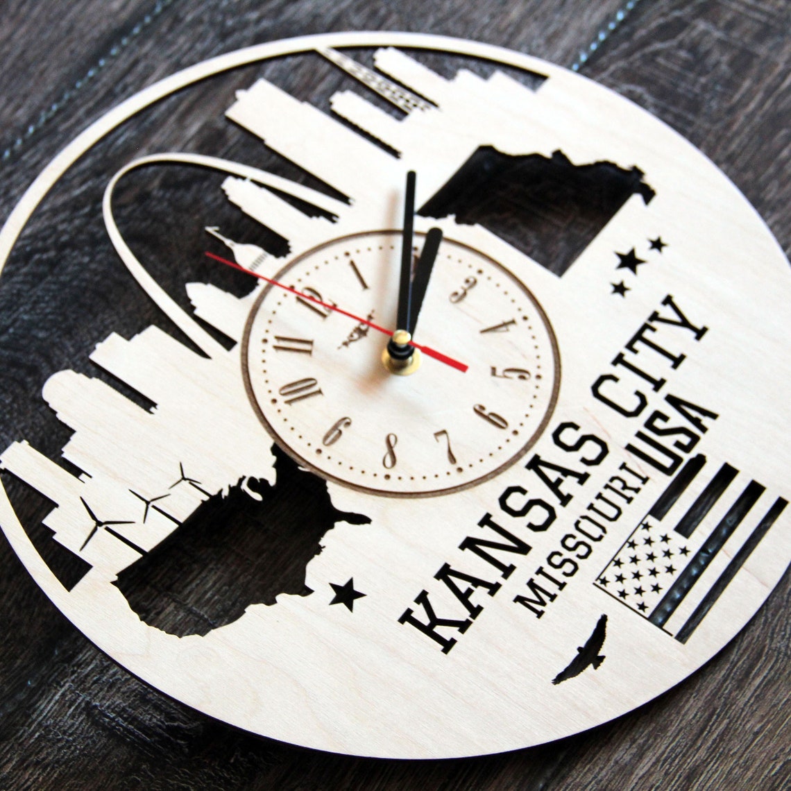 KANSAS CITY Missouri Wall Clock US States Home Living Room Etsy