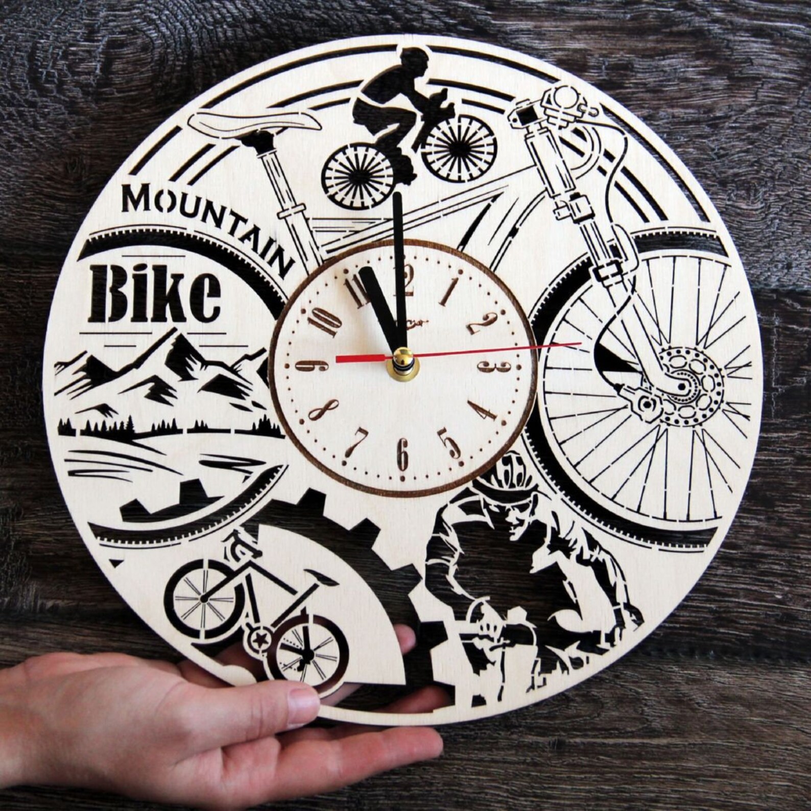 MOUNTAIN BIKE Sports Cycling Wall Clock Home Kitchen Living Etsy