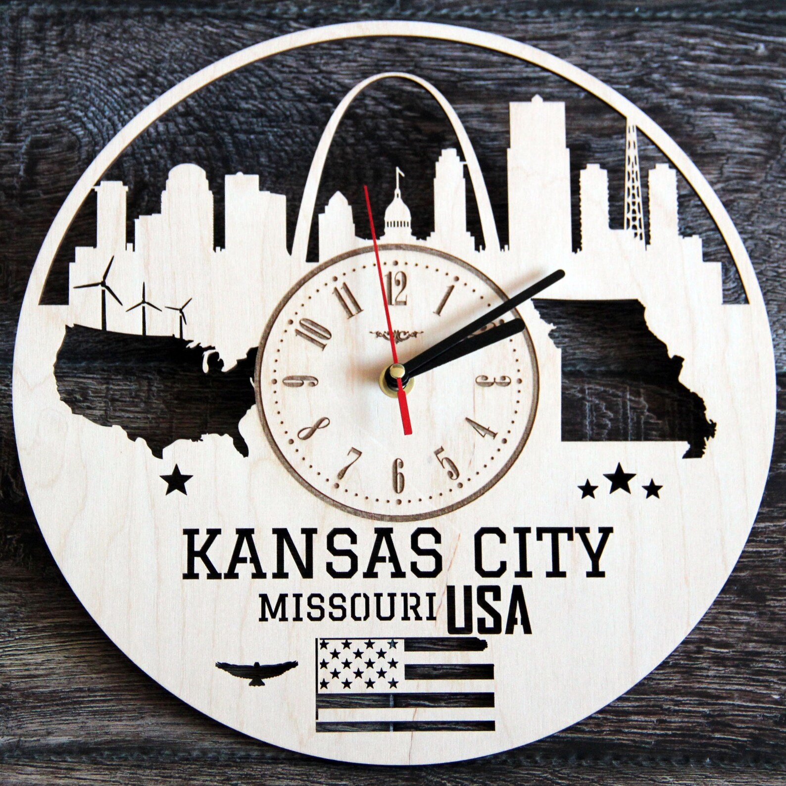 KANSAS CITY Missouri Wall Clock US States Home Living Room Etsy