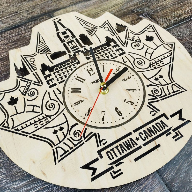 OTTAWA CANADA Wood Wall Clock Ottawa Skyline Home Office Etsy