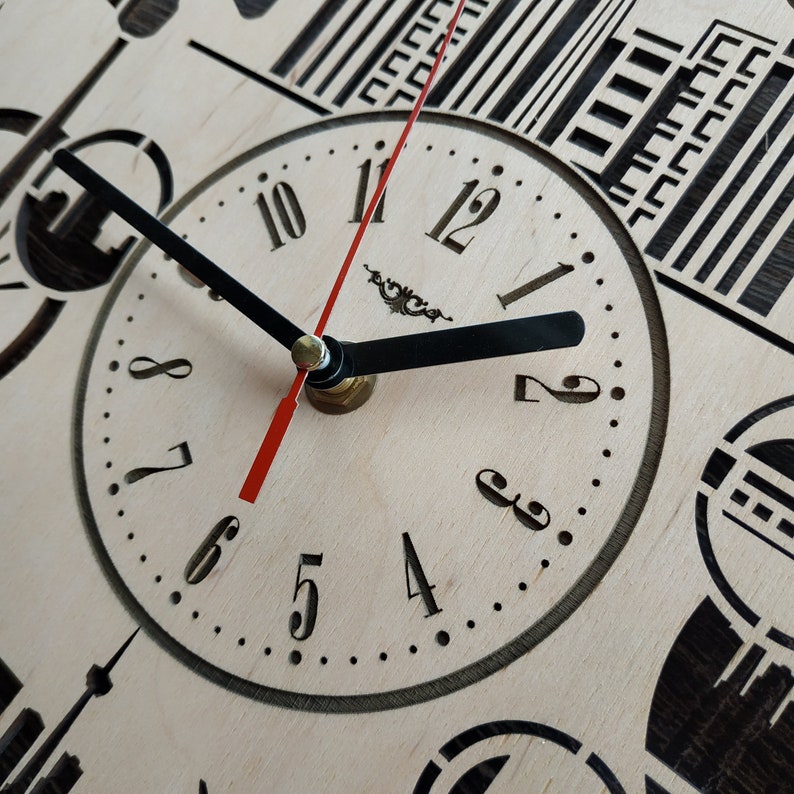 TORONTO CANADA Wood Wall Clock Toronto Skyline Home Office Etsy