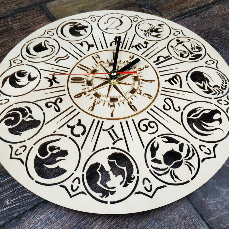 ZODIAC ASTROLOGY Sign Wall Clock Decor Art Gift Woman Men Kids Etsy