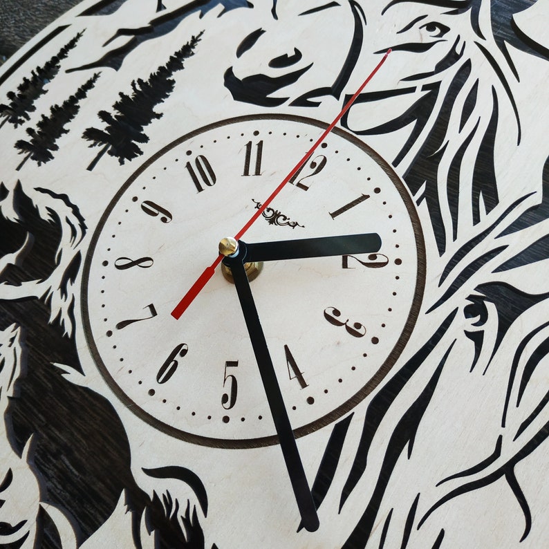 HORSES Wall Art Clock Horse Riding Home Kitchen Living Room Etsy