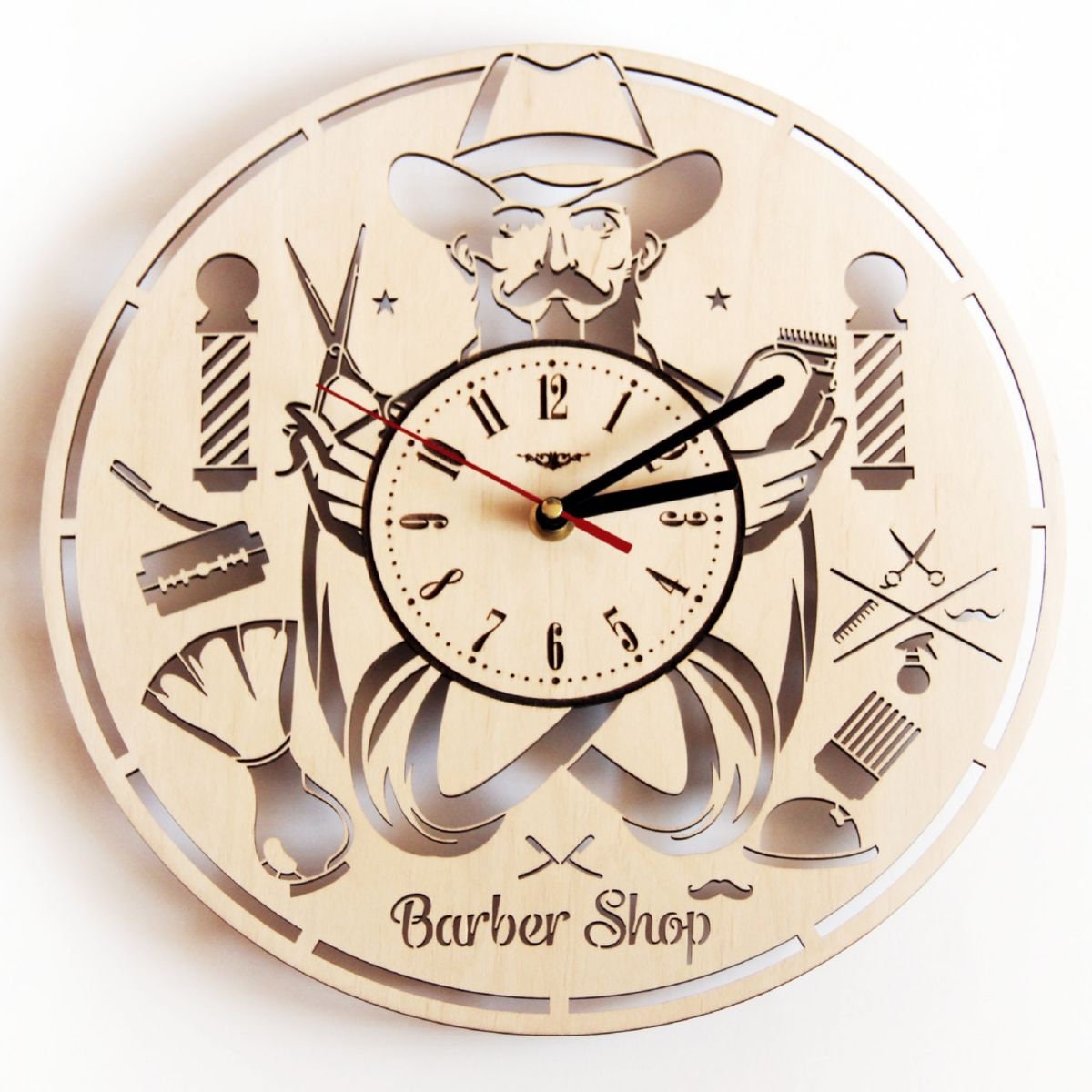 Wall Clock Barber Home Kitchen Living Room Decor Etsy