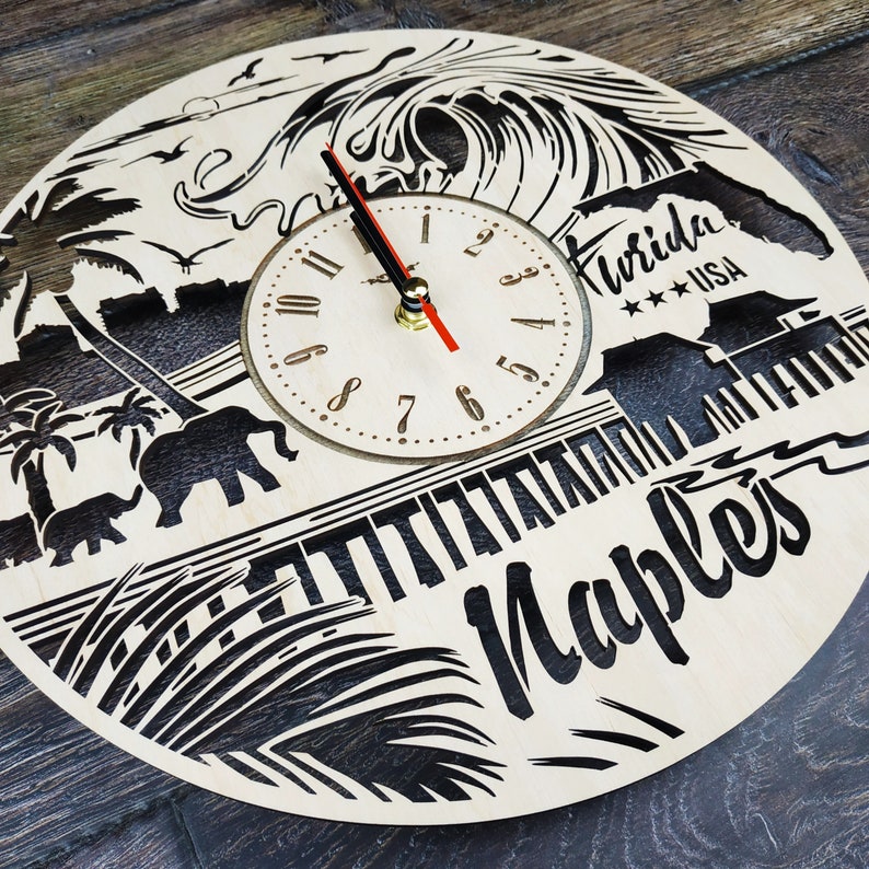 FLORIDA NAPLES Wall Clock US States Home Office Kitchen Wall Etsy