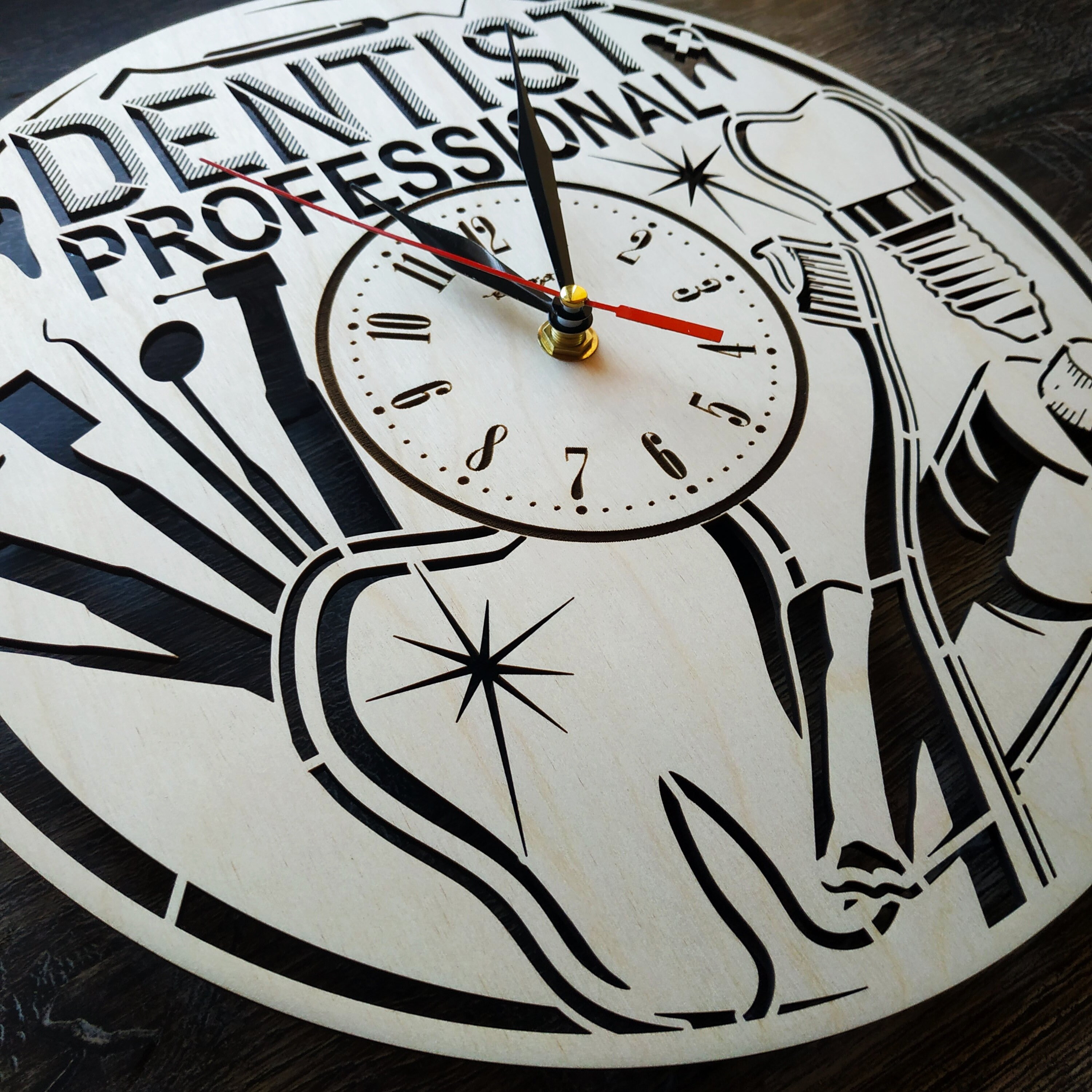 DENTIST Wood Wall Art Clock Dental Office Decorating Home Etsy