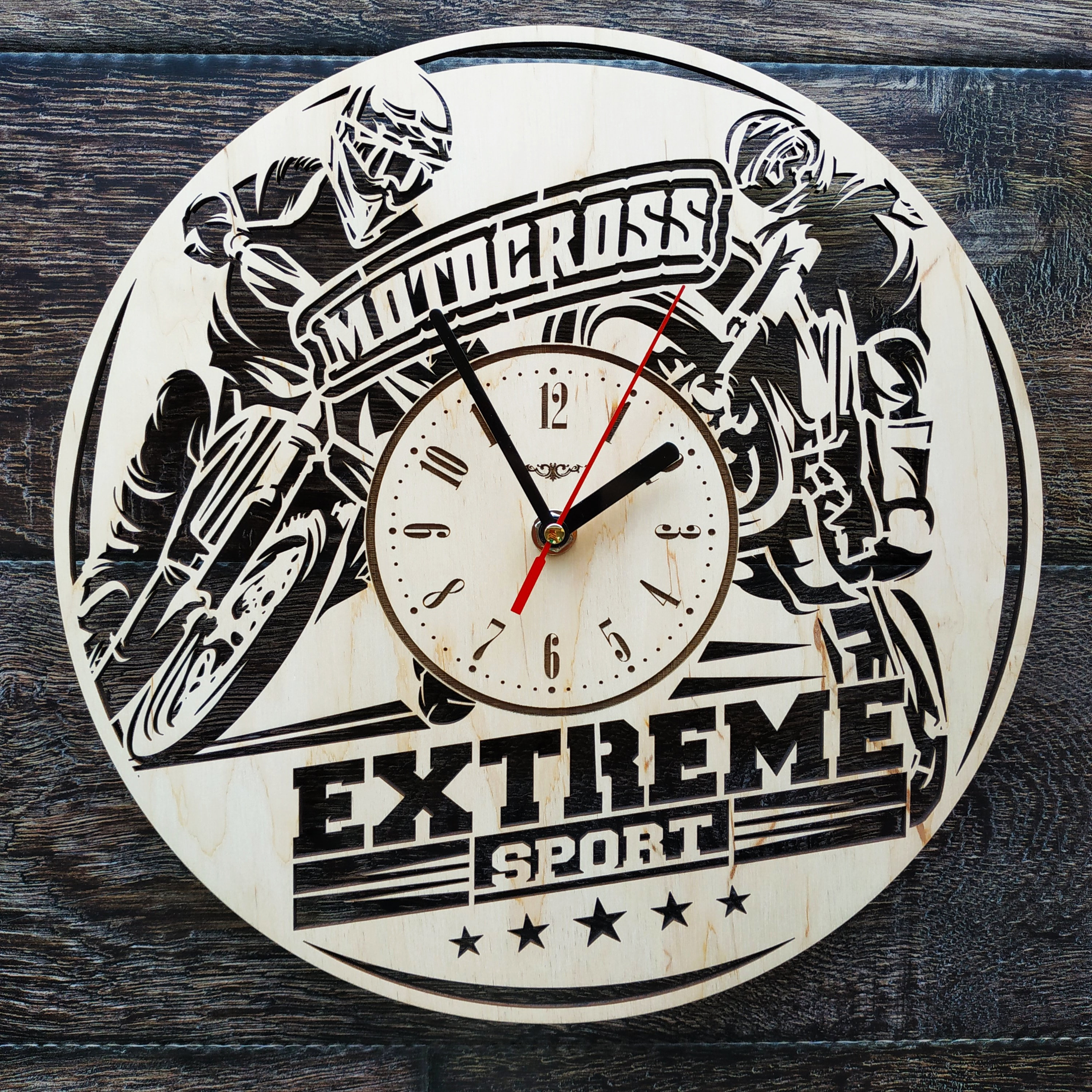 MOTOCROSS Wall Clock Wood Art Unique Gift Idea For Woman Men Etsy
