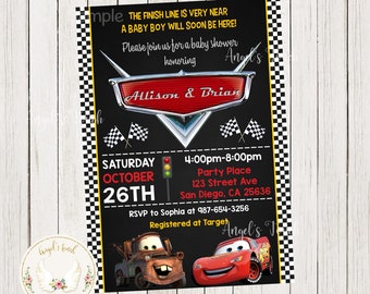 disney cars baby shower invitations