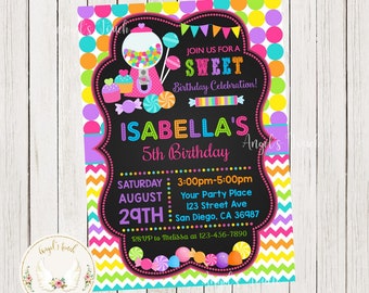 Candyland Birthday Invitation, Candy Land Girl Invitation, Candyland Party Invitation, Candy Land Party, Printable Invitation, Digital File.