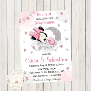 Minnie Mouse Baby Shower Invitation, Minnie Mouse Baby Shower , Baby Minnie Mouse Invitation, Baby shower, Printable Invitation Digital File