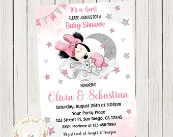 Minnie Mouse Baby Shower Invitation, Minnie Mouse Baby Shower , Baby Minnie Mouse Invitation, Baby shower, Printable Invitation Digital File