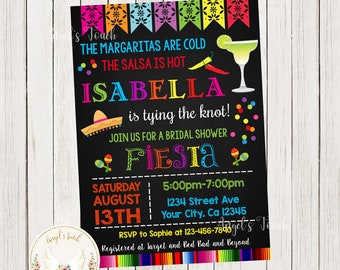 Fiesta Bridal Shower Uitnodiging, Fiesta Bridal Shower Party Uitnodiging, Margarita Salsa Bridal Shower Uitnodiging, Afdrukbaar Digitaal Bestand