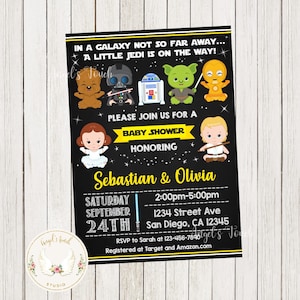 Star Wars Baby Shower Invitation, Star Wars Invitation, Star Wars Baby Shower, Baby Shower Invitation, Printable Invitation Digital File