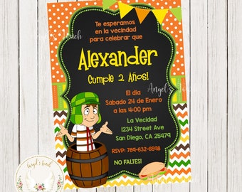 El Chavo Birthday Invitation, El Chavo del Ocho Invitation, Invitación cumpleaños El Chavo del 8, El Chavo del Ocho, Printable Digital File.