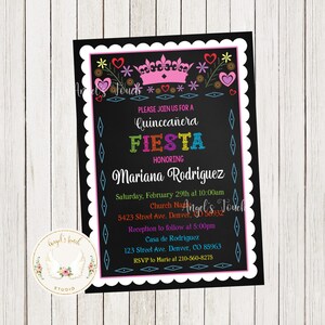 Quinceañera Fiesta Invitation, Quince Años Fiesta Invitation, Flowers Mexican Fiesta Invitation, Fiesta Mexicana Printable Digital File