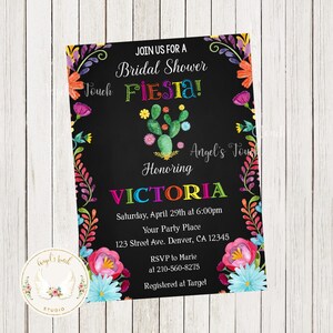 Fiesta Bridal Shower Invitation, Fiesta Bridal Shower Party Invitation, Bridal Shower Invititation, Printable Invitation, Digital File