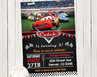 Cars Birthday Invitation, Cars Party Invitation, Cars Birthday Bash Invitation, Cars Invitation, Cars Party, Printable Digital File.