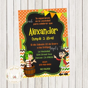 El Chavo y La Chilindrina Birthday Invitation, El Chavo del 8, Invitación cumpleaños El Chavo del Ocho, Printable Invitation, Digital File.