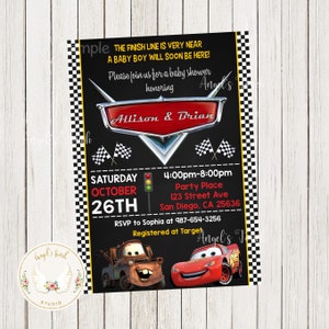 Cars babyshower uitnodiging, babyshower uitnodiging, jongen babyshower uitnodiging, auto's uitnodiging, afdrukbare uitnodiging, digitaal bestand.