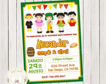 El Chavo Birthday Invitation, La Vecindad de el Chavo del 8, Invitación cumpleaños El Chavo del Ocho, Printable Invitation, Digital File.