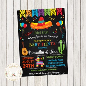 Fiesta Baby Shower Invitation, Baby Fiesta Invitation, Boy Fiesta Baby Shower Invitation, Fiesta Invite, Printable Invitation, Digital File