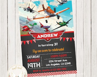 Planes Birthday Invitation, Planes Party Invitation, Planes Birthday Bash Invitation, Planes Invitation, Printable Digital File.