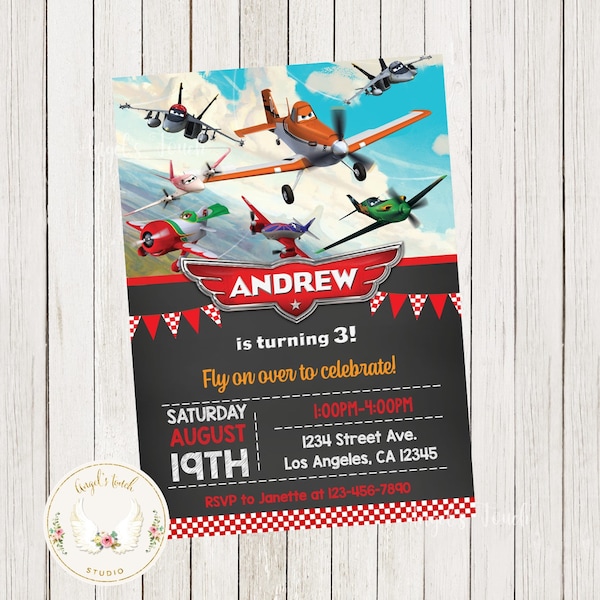 Planes Birthday Invitation, Planes Party Invitation, Planes Birthday Bash Invitation, Planes Invitation, Printable Digital File.